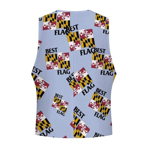 Best Maryland Flag Formal Suit Vest for Men Waistcoat Printing Business Casual Dress for Tuxedo4
