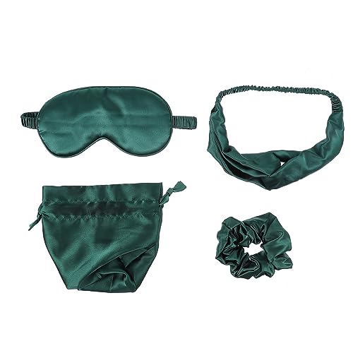 FOMIYES 1 セット アイマスクセット ゴムシュシュ 快適な夜の目隠し sleeping mask sleep mask アイスリープシェードカバー 睡眠目隠し ファブリック Green