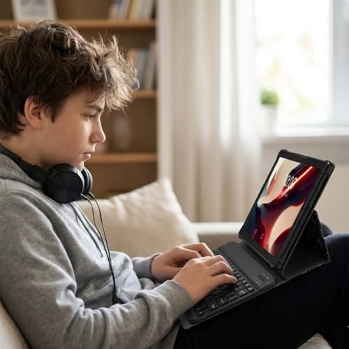 Tablet 10.1" 256GB/ 8GB RAM Bateria 6000mAh, Processador Octa Core, Câmera Traseira 13MP Dual Chip com Capa e Teclado para Trabalho e Estudos (Preto) - Imagem 7