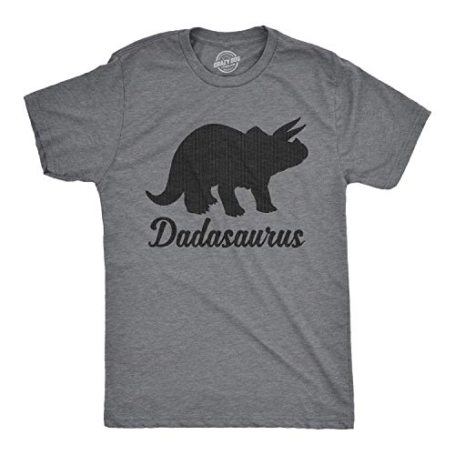 Mens Dadasaurus T Shirt Funny Fathers Day Dinosaur Tee for Guys Funny T Shirts Dad Joke Apparel for Men Cool Dinosaur Short Sleeve Novelty Tees for Guys Dark Grey XXL