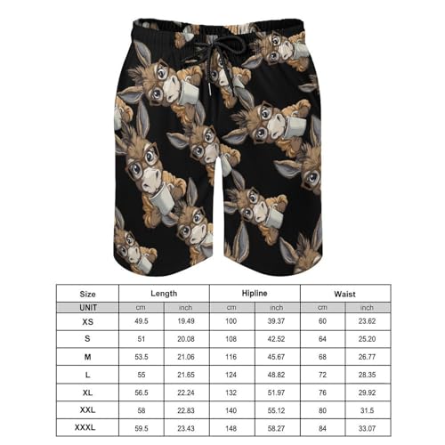 Drink Coffee Donkey Men's Swim Trunks Quick Dry Board Shorts Hawaiian Beach Shorts With Pocket2