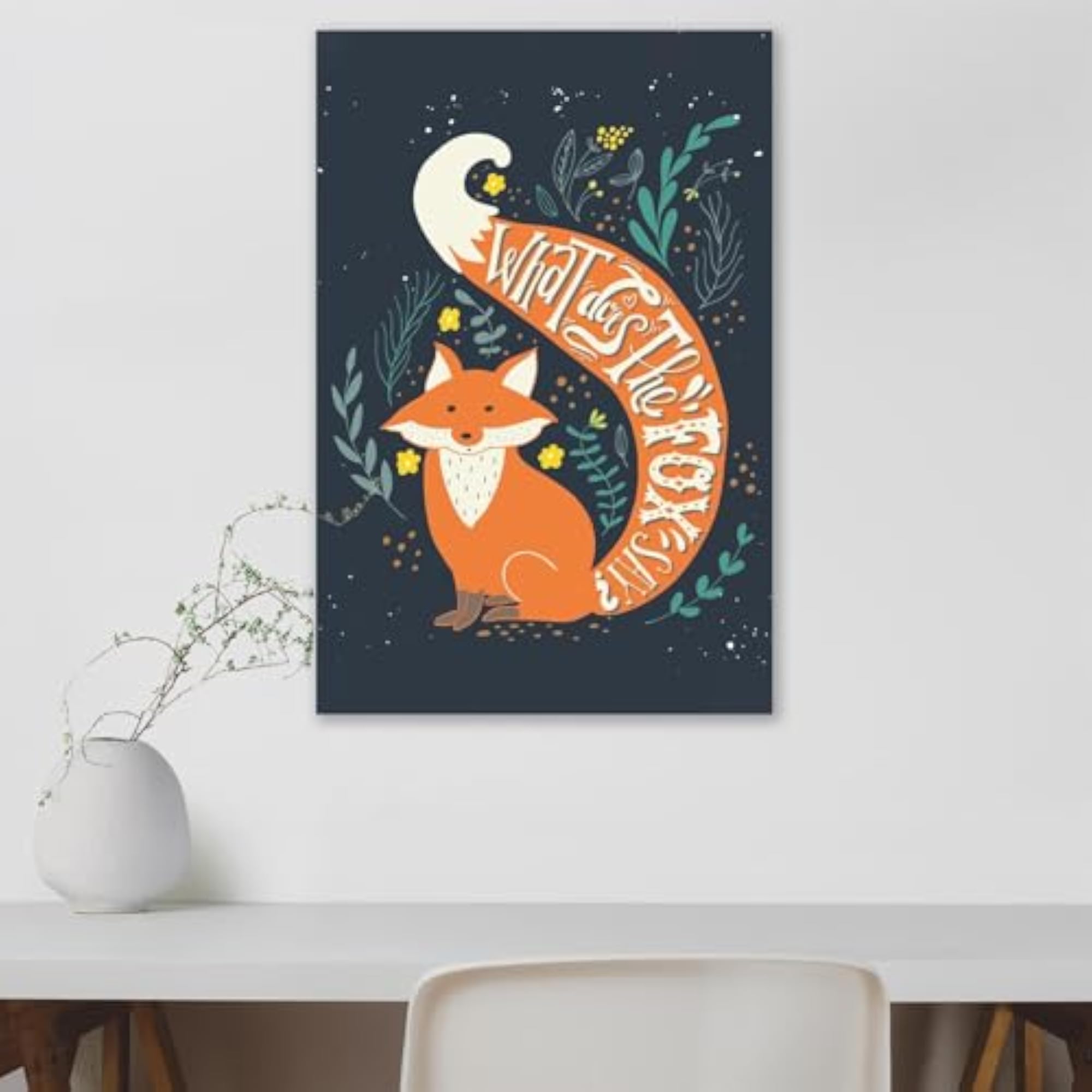Fox & Hand Lettering Vinyl Wall Sticker