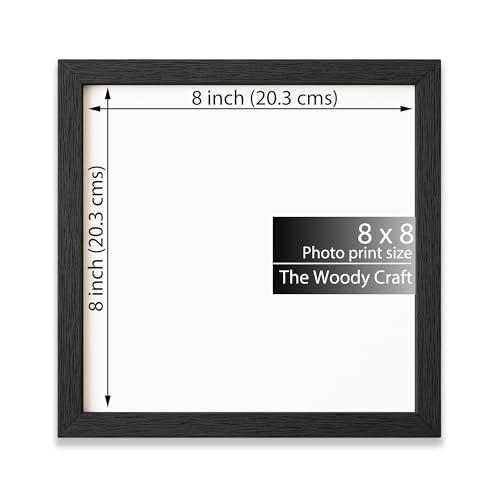 Image of Square Frame 8x8 inch | Elegant Photo Frame For Wall | Decorative Wall Frame For Home Spaces | Premium Wooden Photo Frame | Black Frames For Wall Decor | Vintage Photo Frame (8x8 inch, Black)