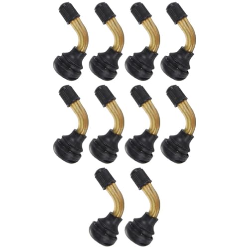 Amosfun Lot de 10 Valves de Pneu Coudées en Caoutchouc à Clipser, Tiges de Valve pour Motos et Quads, Accessoires Robustes pour Remplacement, Compatibles Roues sans Chambre à Air, Usage