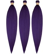 Eggplant Purple Braiding Hair Pre stretched Kanekalon Knotless Braiding Hair for Braids(Packs of ...