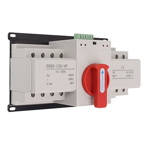 Transfer Switch, 400V 125A Phase Loss Dual Power Transfer Switch for Home