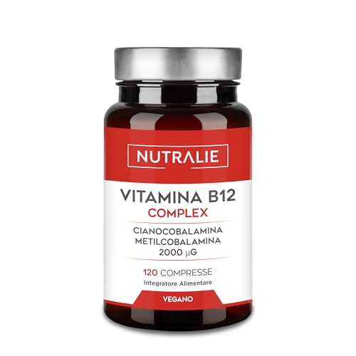 Vitamina B12 Vegana 2000mgc Metilcobalamina e Cianocobalamina - Stanchezza e Immunità - 120 Compresse Vegane Nutralie
