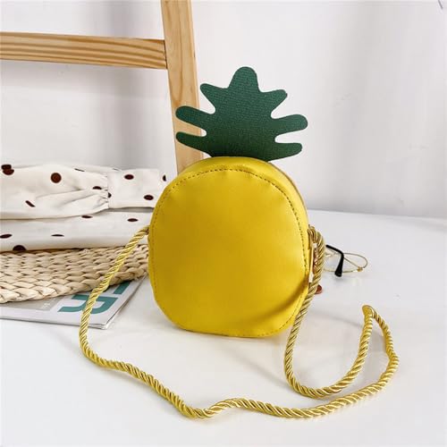 Small Crossbody Purse for Little Girls, Cute Pineapple Shape Crossboby Sholuder Bag Girls Kids Cute Coin Purse Handbag Wallet (Orange)4