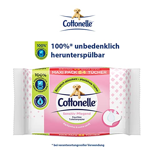 Cottonelle Feuchtes Toilettenpapier Sensitive, Maxi-Pack, 6 X 84 Toilettentücher – Ansicht 2