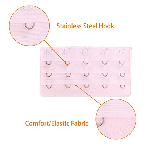 Uxcell 5Pcs Multicolor Cotton Blends 3 X 5 Hooks Bra Strap Extension Buckle #TOP3
