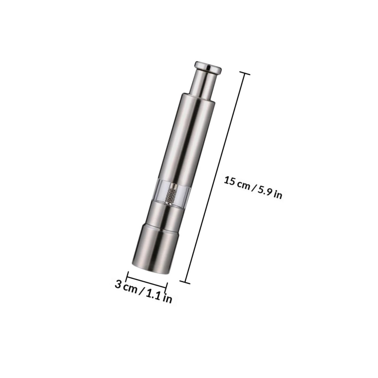 SOLUSTRE Pfeffermühle in Silber aus Edelstahl mit Dreieckigem Mahlkern Praktische Pfeffer und Salzmühle Manuelle für Pfeffer und Verschiedene Gewürze für Küche und Haushalt