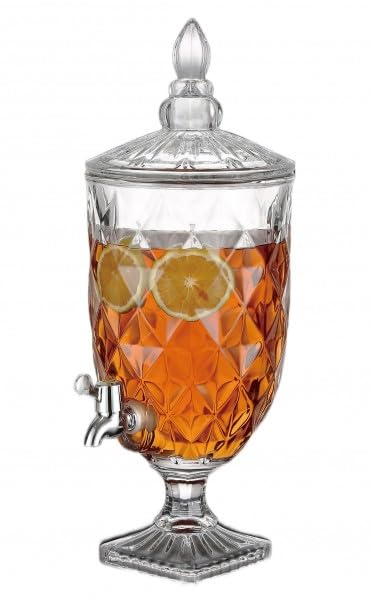 Getränkespender Glas mit Zapfhahn 5L Wasserspender Saftspender G28