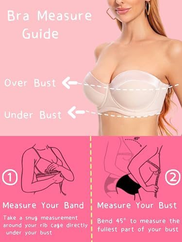 Image of Women's Push up Strapless Bra for Large Breasts with Clear Straps, Never Move On Party Cup B /C /D /DD /DDD /G