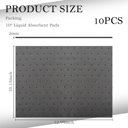 Image of 10PCS Oil Absorbent Pads 13 * 10.1 inch,Powerful Polypropylene Oil Spill Mat Absorbs Soaks Coolant /Oil /Grease /Water-Based Fluids,Universal Reusable Oil Drain Splash Pad Car Accessories