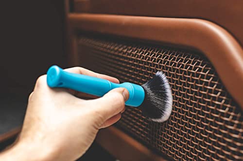 Detail Factory - Synthetic Detailing Brush Combo Kit - Ultra-Soft Synthetic Bristles, Scratch-Free, Instrument Panels, Emblems, One Long Handle + One Short Handle, Blue (2-Pack) #TOP2