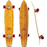 Magneto High Profile Longboard Skateboard - 44 in, Red - Kicktail Skateboard Deck for Adults & Youth with 70 mm 78A Wheels