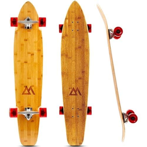 Magneto Kicktail Longboard Skateboard - 70mm 78A Wheels for Rough Road Longboard - High Profile Skateboard Deck for Stable Carving - Cruiser Board for City Commutes - 44 in x 9 in