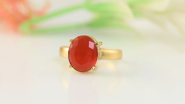 LMDPRAJAPATIS Certified 12.25 Ratti Ruby/Manik 22K Gold Plated