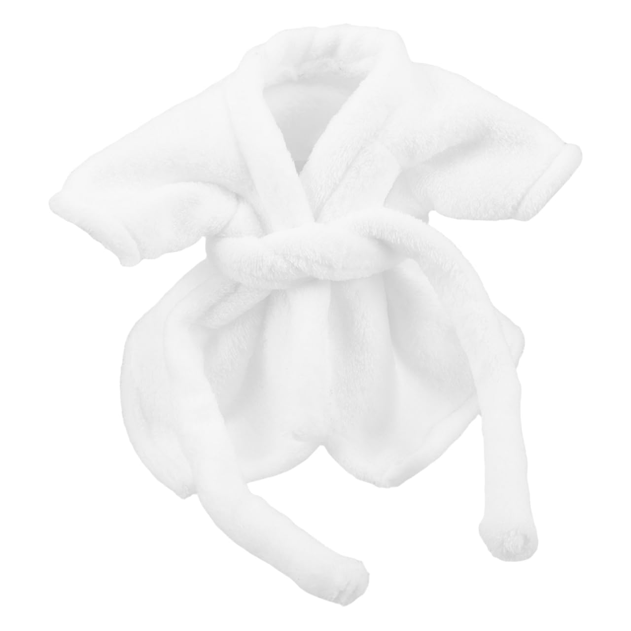 Robe en peluche pour poupée de bain dans sa maison miniature