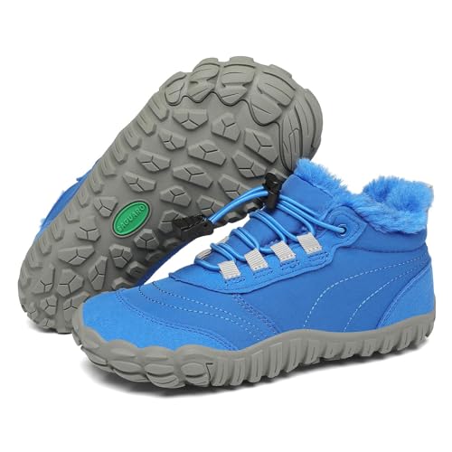 SAGUARO Kinder Winter Barfußschuhe Winterschuhe Warme Gefüttert...