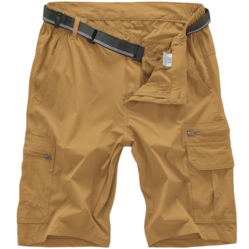 Image of Jessie Kidden Mens Cargo Shorts Expandable Waist Quick Dry Hiking Shorts