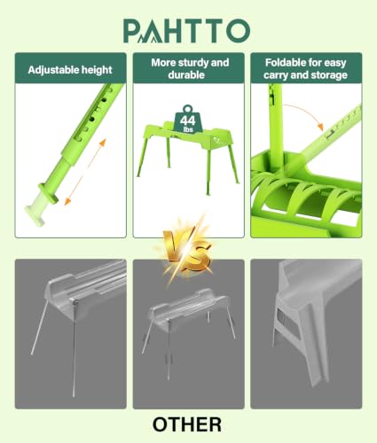 Image of RV Sewer Hose Support, 15FT Heavy-Duty Camper Waste Hose Holder with 7 Foldable Sections, Adjustable & Stable Waste Drainage Support with Strap, Stackable & Weather-Resistant, Green (Patent Pending)