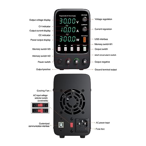 Alimentation de laboratoire CC APS3010H régulée et ajustable pour PC