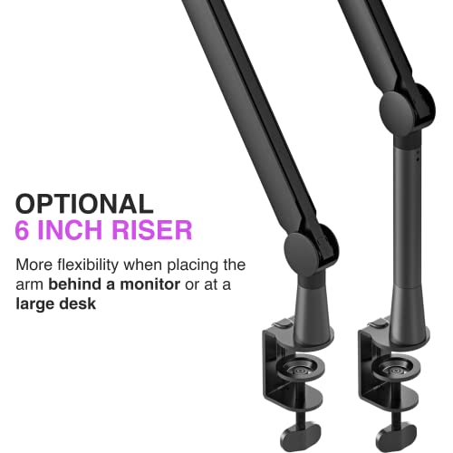 Sensic SA-30 Microphone Boom Arm, 360° Rotatable Mic Stand with 6 inch riser, Microphone Holder with 1/4" - Image 4