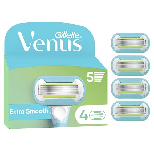 Gillette Venus Extra Smooth Rasierklingen Damen, 4 Original Ersatzklingen für Rasierer mit ihren 5 Klingen Eine Langanhaltende Rasur 1
