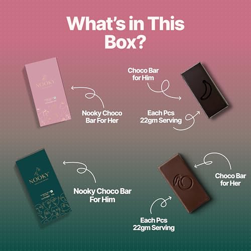 Image of InstaEats Nooky Fitoor Combo - Set of 2 Premium Dark Chocolates for Him & Her | Mood-Boosting Vegan Treat | Ideal Gift for Couples | Gluten-Free Delight | 80 grams