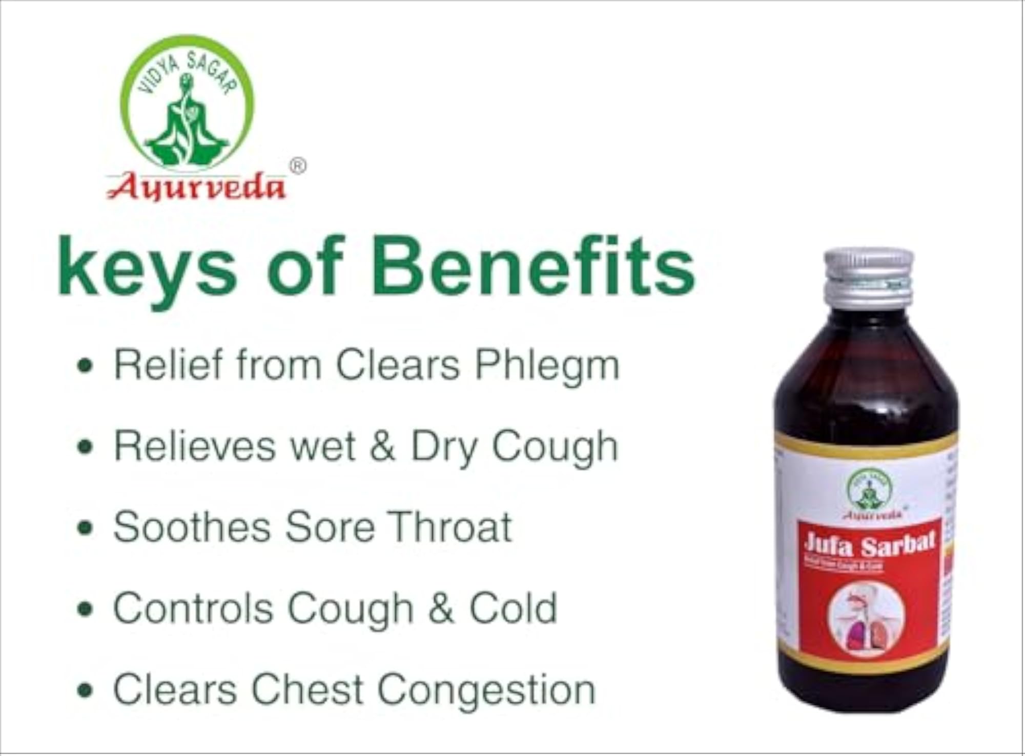 Jufa Sarbat Syrup 200ml for Cough and Cold Relief