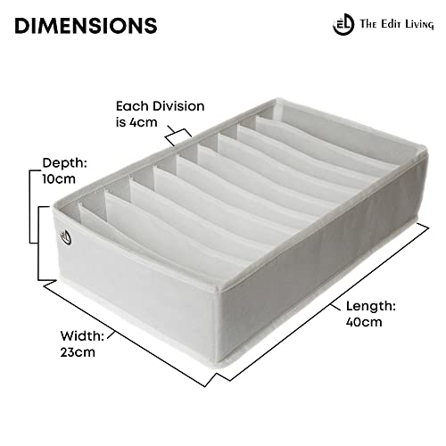 The Edit Living Drawer Organizer - Multipurpose Storage Drawer Organizers - Clothes Organizer For T-Shirts, Tank Tops, Activewear - 10 Cells Storage Organizer - White - Set Of 3 #TOP2