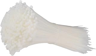 NVVVNX 100 bridas de nailon de plástico con autobloqueo, color blanco y negro, 3 x 200 (3 x 120 mm, blanco)