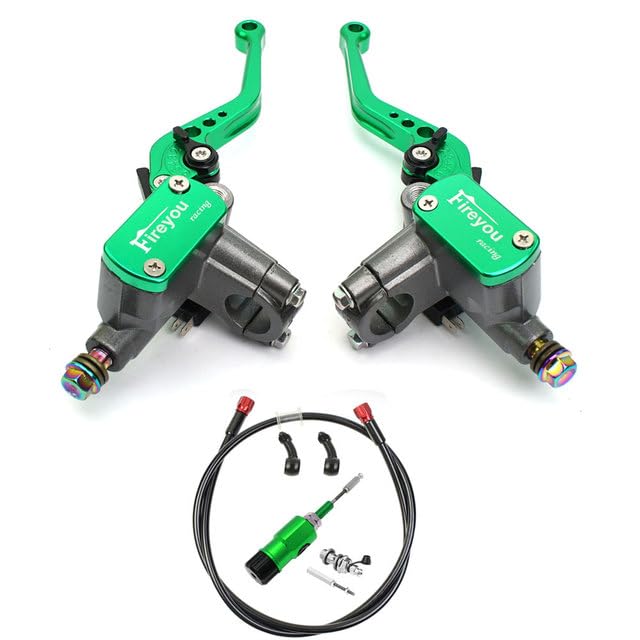 Levier de frein moto maître-cylindre embrayage hydraulique durite verte pour pit bike