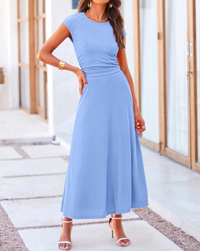 image for BTFBM Summer Outfits For Women 2026 Two Piece Sets Casual Crew Neck Sh