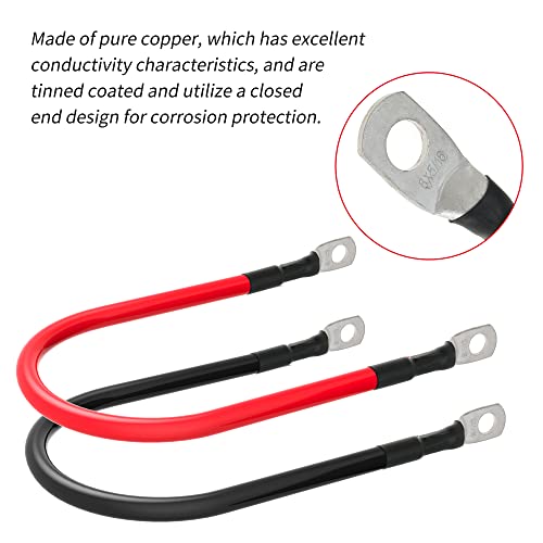 6 Awg Battery Cables 6 Gauge Battery Power Inverter Cable With 5/16 Inch Tinned Copper Lugs Both Ends For Solar Marine Boat Rv Car Motorcycle 2 Pcs (1Ft) #TOP2