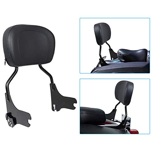 DSISIMO Black Detachable Upright Passenger Backrest Sissy Bar With Pad Fit For Touring Road King Street Glide FLHR FLHX FLHT FLTR 1997-2008