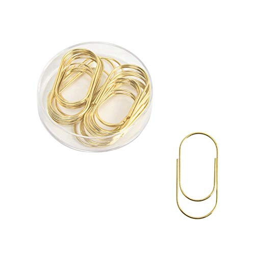 GBSTORE 20 Pcs Gold Rose Gold Paper Clips,Large Size Paper Clips, Non-Skid Steel Paper Clips Bookmark Clips for School Home Office Supplies (Gold)