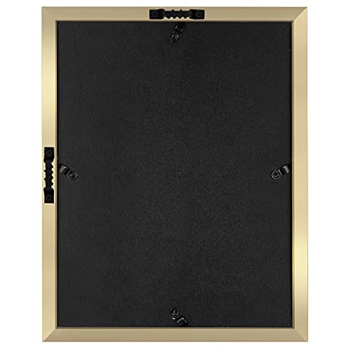 Image of Americanflat 11x14 Shadow Box Frame with Shatter-Resistant Glass - Silhouette Collection - Large Shadow Box Display Case for Tabletop and Wall Display - Gold with Soft Felt Back