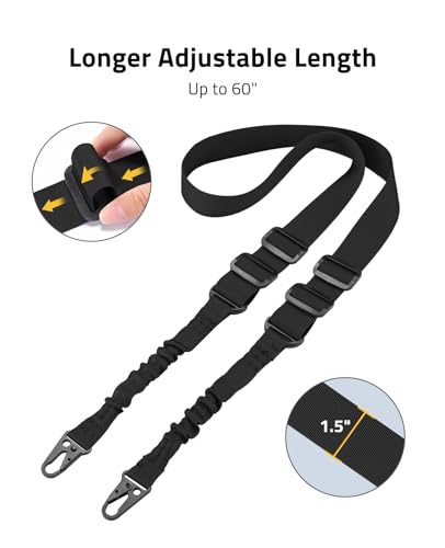 CVLIFE Rifle Sling Two Point Sling, Removable Pad 360° Swivels, Elastic - image 5