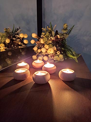 Wood Candle Holders For Votives And Tea Lights Candles Set Of 6. Dining And Wedding Table Centerpieces For Receptions Or Home Decor, İdeal For Handmade Shower Favors & Housewarming Gift #TOP5
