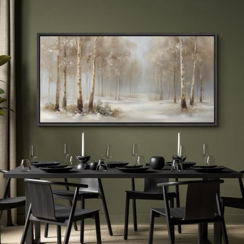 Image of MUDECOR Extra Large Framed Canvas Print Wall Art Birch Art for Living Room