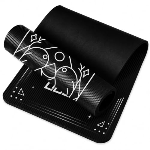 Image of De Jure Fitness Yoga Mat for Women and Men, 13mm Extra Thick Non-Slip NBR Exercise Mat for Yoga, Pilates, Gym & Floor Workouts - with Carry Strap - Leo