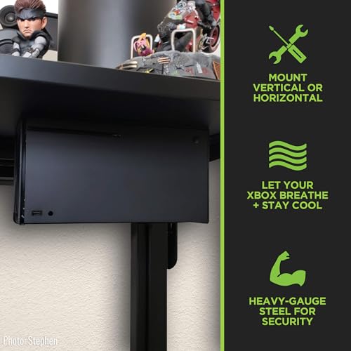Image of HIDEit Mounts for Xbox Series X - Xbox Series X Wall Mount, Steel Mount for No Sag