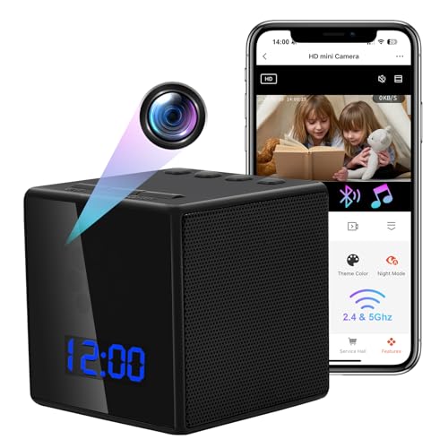LXMIMI Telecamera Nascosta WiFi 2,4&5Ghz, Orologio Mini Telecamera Spia WiFi HD 1080P Telecamera Nascosta Spia Supporto Bluetooth, Visione Notturna e Rilevamento del Movimento