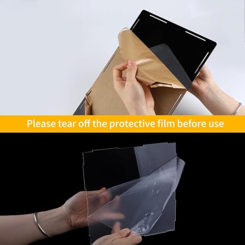 Image of Acrylic Display Case for Collectibles | Dustproof Transparent Showcase Box for Action Figures, Miniatures & Models | Countertop Cube with Protective Film ((9.5x8x8 inch; 24x20x20cm))