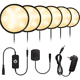 YGS-Tech LED Under Cabinet Lighting Kit, 1020 Lumens LED Puck Light, 3000K Warm...