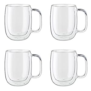 ZWILLING Sorrento Plus 4-pc Double Wall Glass , Insulated Coffee Mug, Clear