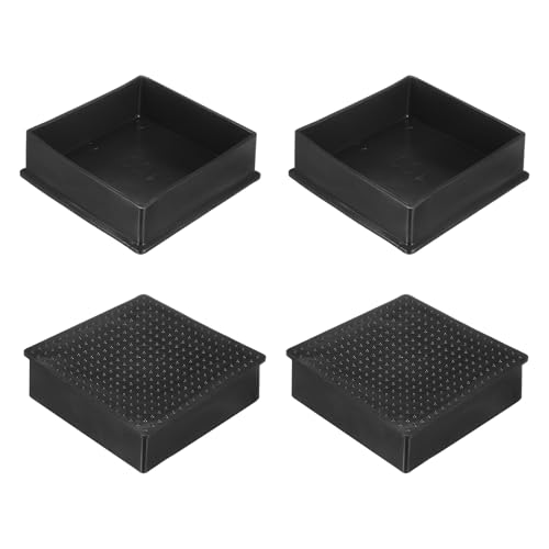Image of M METERXITY 4-Pack Square Chair Leg Caps, 3.94 inch (100mm) PVC Chair Leg Floor Protectors for Chairs /Table /Bed, Furniture Feet Covers Cups Non-Slip End Tips