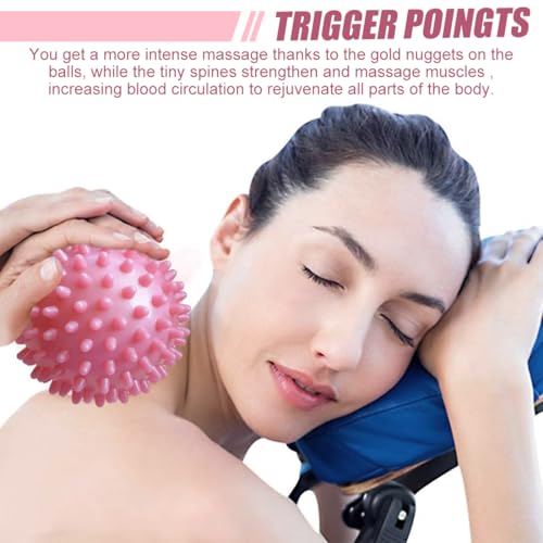 Massagebälle Faszienball, 2 Stück Magnetischer Hochstress Akupressurball, Spiked Massage Ball Hart, Massagebälle mit Noppen,für Rücken Beine Füße Hände